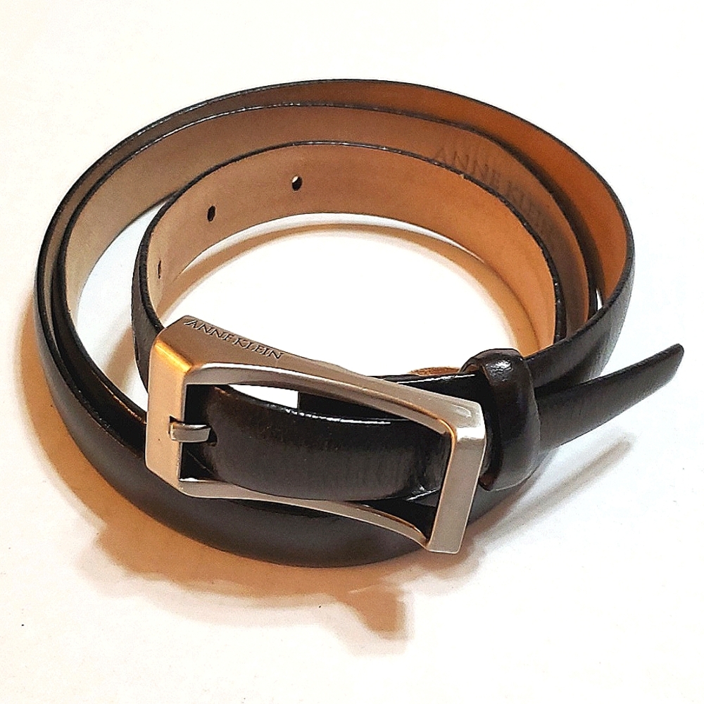 Anne Klein Black Leather Belt Size XL NWOT